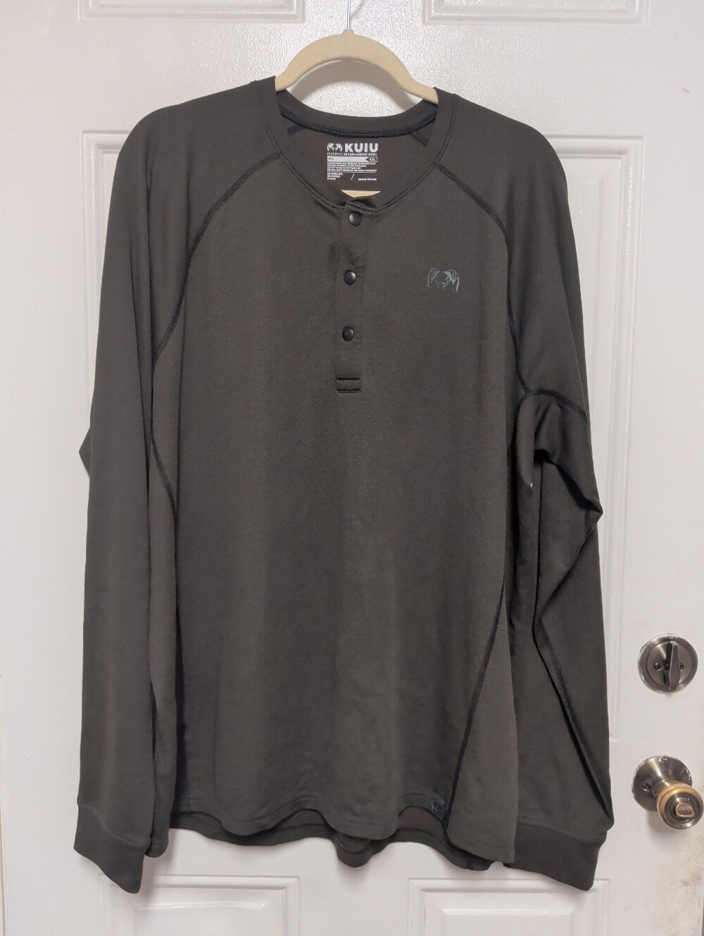 KUIU Nuyarn Merino Wool Pro Henley Base Layer Shirt Mens XXL Green Hunting,READ!